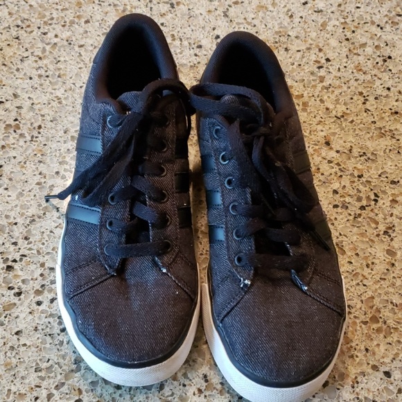 Men's Adidas Daily Black Denim Sneakers
